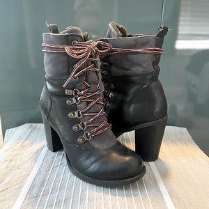 Report black heeled boots. Size 6.